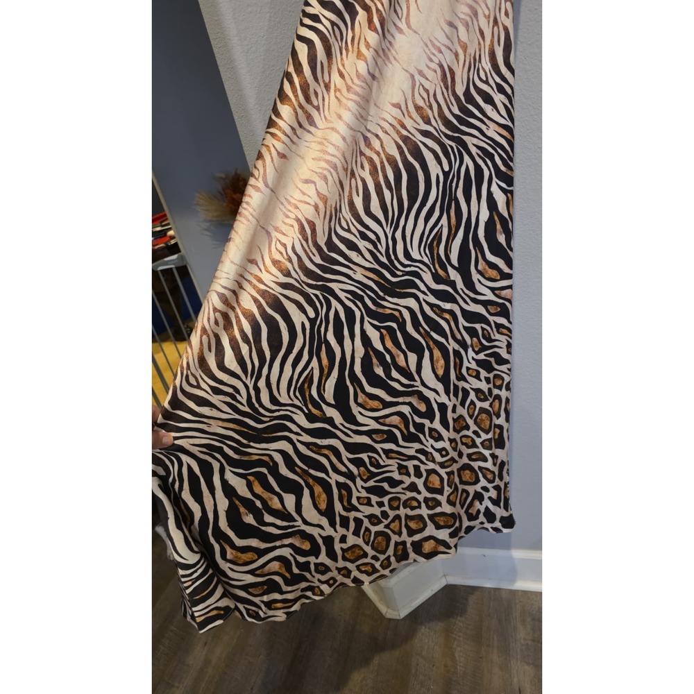 Avec Les Filles Animal Print Halter Maxi Dress Leopard Zebra Tiger Gown 8 - Picture 8 of 16